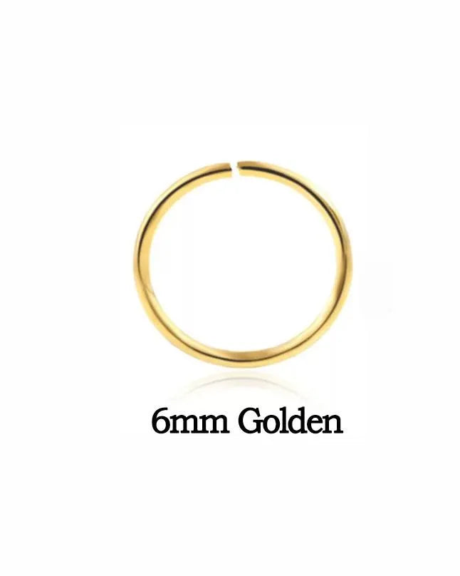Girls’ Golden Nose Rings (6 Pack)